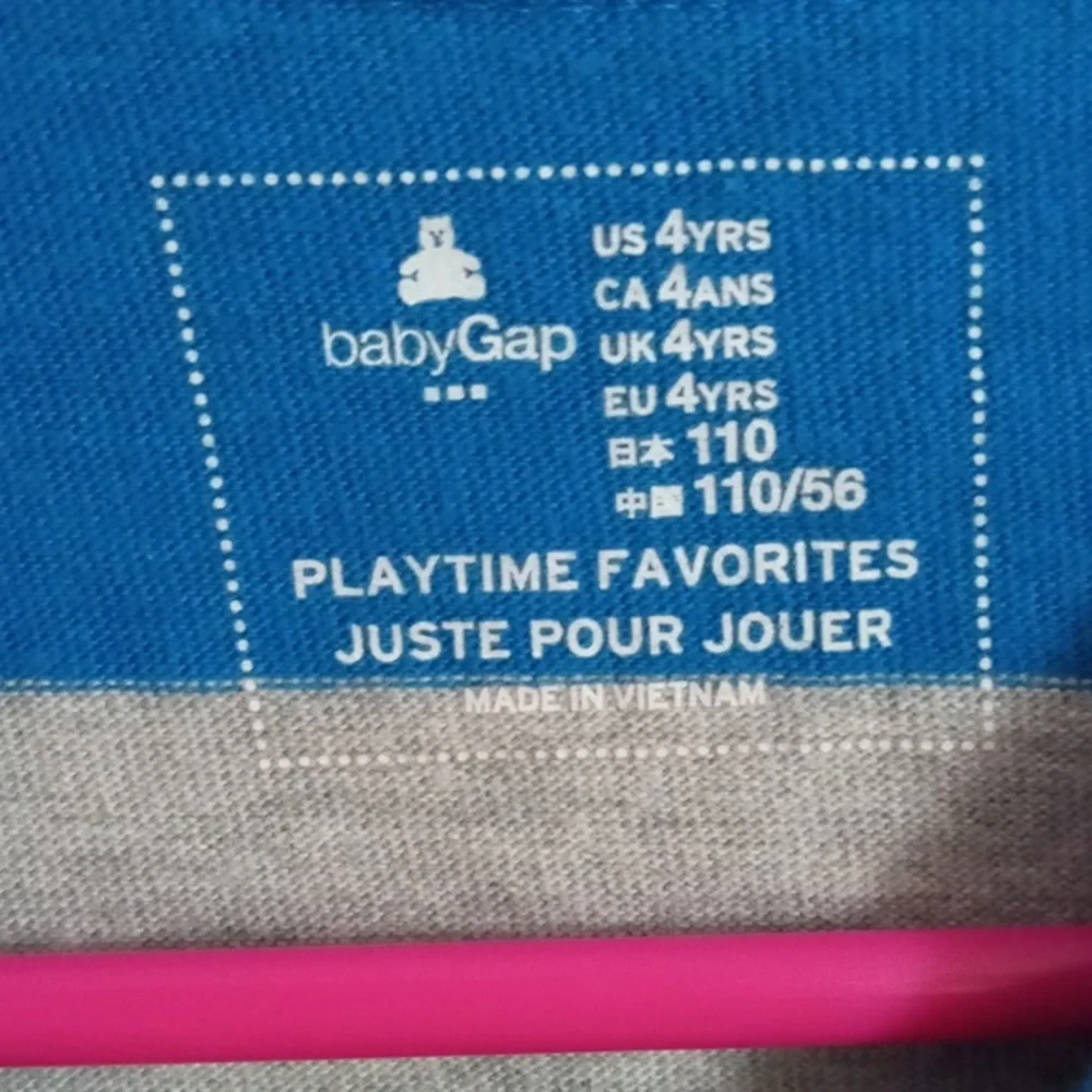 BABY GAP Blue and Gray Striped Kids Tee